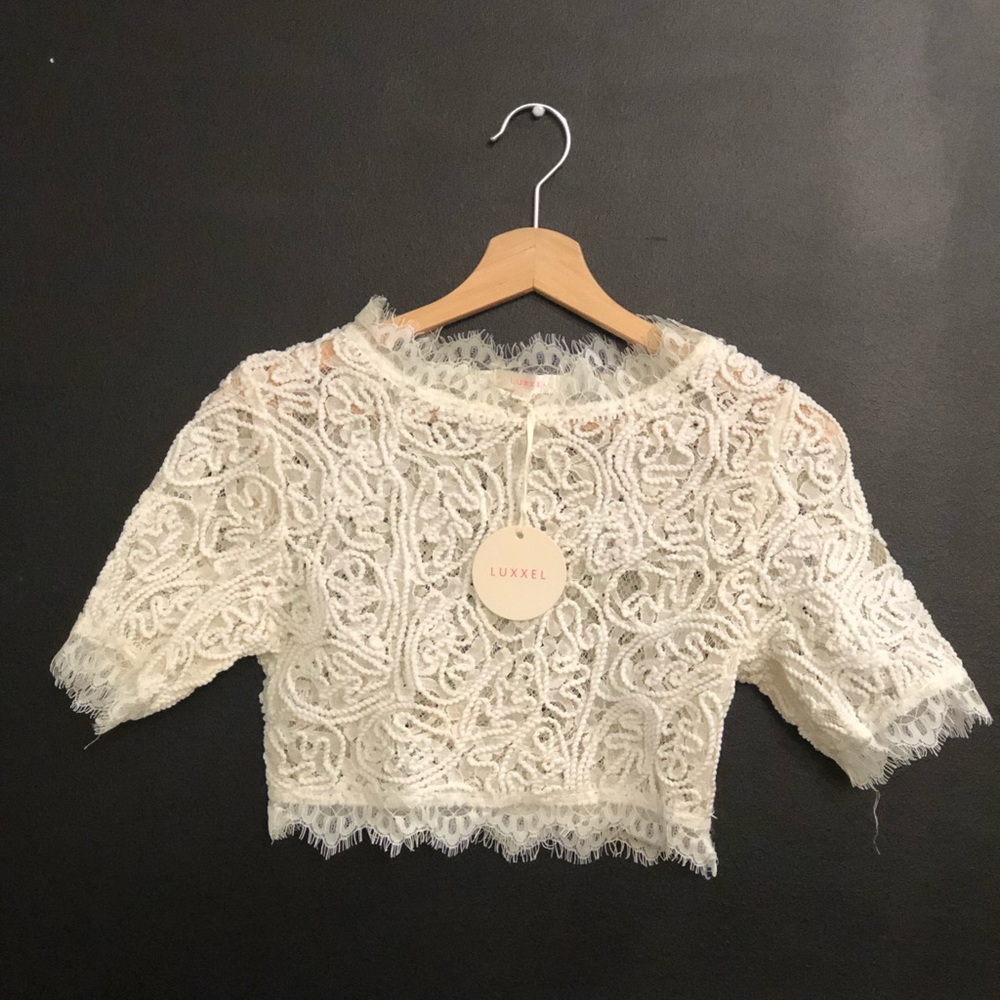 White Lace Crop Top